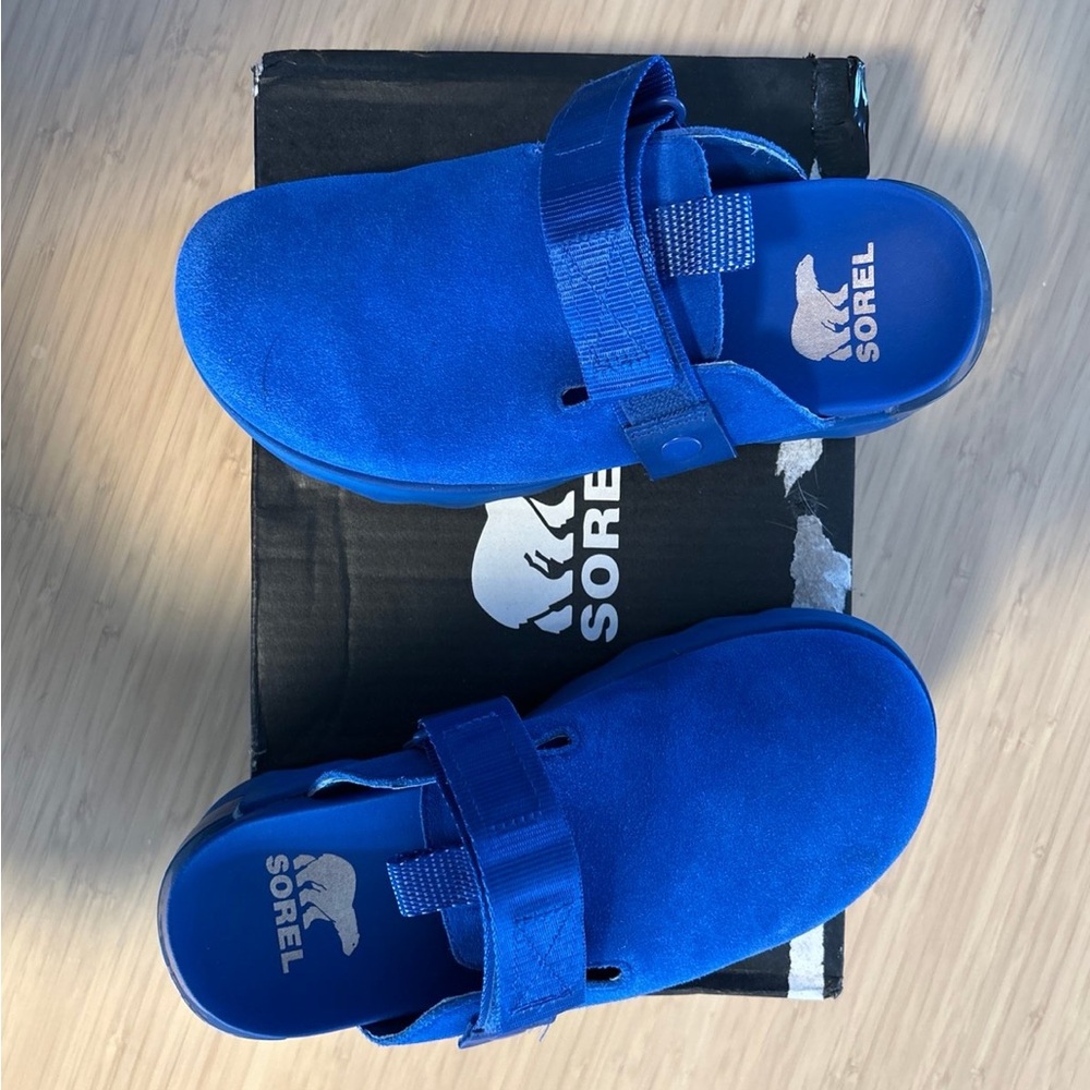 Sorel Viibe Clog Women's Unisex Adjustable Electric Blue Slip-On Clogs Sz 7